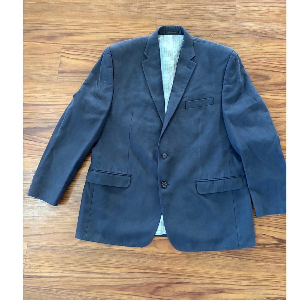 Men's navy blue Ralph Lauren two button sports coat blazer 46R